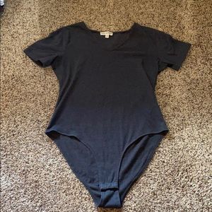 Dark Gray Short Sleeve Body Suit